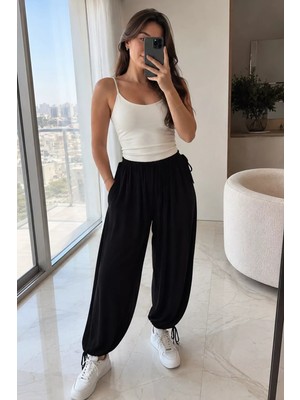 Gülseli Kadın Sandy Kumaş Şalvar Pantolon (Tüm Bedenlere Uyumludur) P-00022652