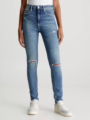 Calvin Klein Kadın Denim Slim Fit Yüksek Bel Günlük Kullanım Mavi1 Jeans J20J222143-1A4