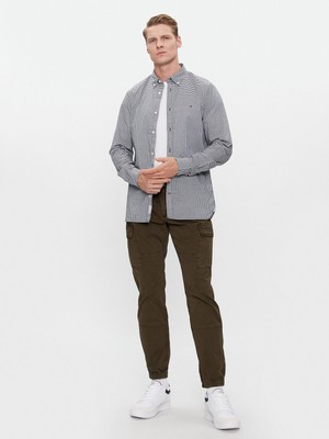 Tommy Hilfiger Erkek Dokuma Kumaş  Normal Bel  Düz Model Haki Pantolon MW0MW31149-RBN
