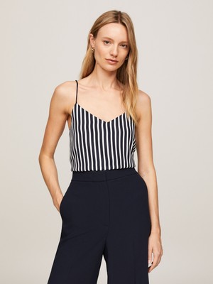 Tommy Hilfiger Kadın Marka Logolu Yumuşak Pamuklu Günlük Kullanım Siyah Bluz WW0WW41779-0A5