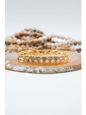 Serenite Collection Coer Gold Renk Zirkon Bileklik