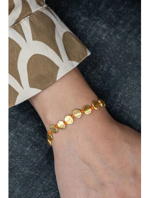 Serenite Collection Rock Altın Kaplama Turuncu Bronz Bileklik