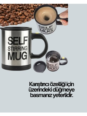 Masa Dostu Pratik ve Dayanıklı Termos Kupa | Tek Tuşla Otomatik Karıştırma Tdms-07