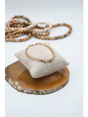 Serenite Collection Coer Gold Renk Zirkon Bileklik