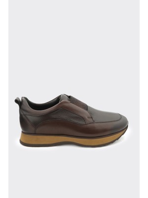 Derinet Hakiki Deri Lastik Bağcıklı Erkek Sneaker