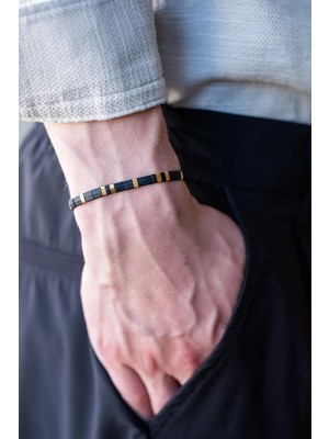 Serenite Collection Miyuki Unisex Siyah Bileklik
