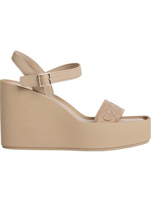 Calvin Klein Kadın Wedge Bantlı Deri Sandalet