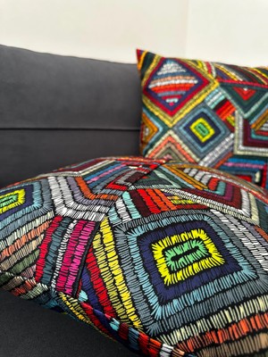 Eys Dijital Baskılı Çift Taraflı Pamuklu Kırlent Kılıfı – Gizli Fermuarlı, Astarlı (45×45 Cm) 2'li Set