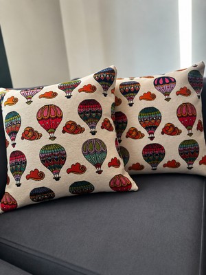 Eys Dijital Baskılı Çift Taraflı Pamuklu Kırlent Kılıfı – Gizli Fermuarlı, Astarlı (45×45 Cm) 2'li Set