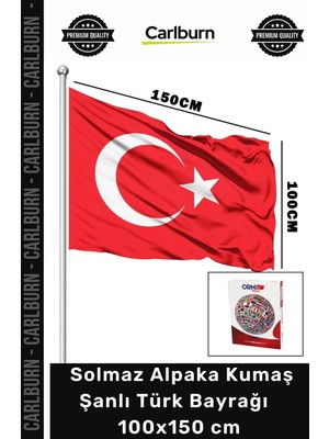 Carlburn #şanlıbayrak Kaliteli Dış Mekan Solmaz 100X150 cm Alpaka Kumaş Ay Yıldızlı Şanlı Türk Bayrağı