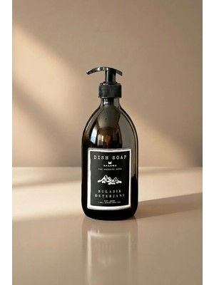 St. Morritz Modern Amber Cam Bulaşık Deterjanı Şisesi 500 ml Sıvı Deterjan Sabunluk Dish Soap Siyah Tdsqbos