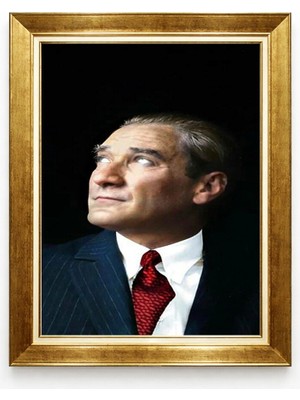 Tablore Mustafa Kemal Atatürk Klasik Portre Altın Çerçeveli Kanvas Tablo