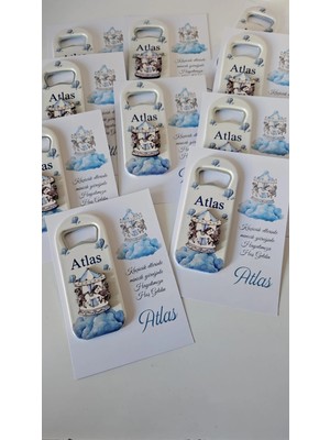 Ufuk Çizgisi Atlı Karınca Temalı Erkek Bebek Açacak Hediyelik Magnet 20 Li Paket