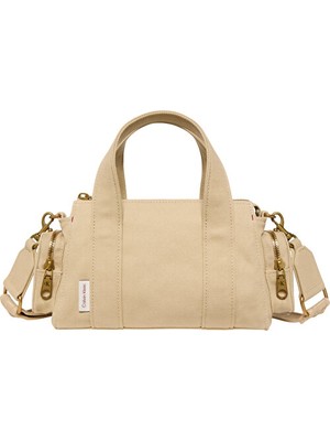 Calvin Klein Kadın Webbing Strap Canvas Pocket Omuz Çantası