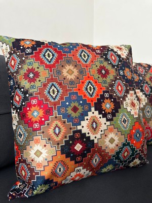 Eys Dijital Baskılı Çift Taraflı Pamuklu Kırlent Kılıfı – Gizli Fermuarlı, Astarlı (45×45 Cm) 2'li Set