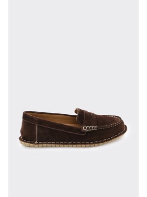 Derinet Hakiki Deri Comfort Taban Kadın Loafer