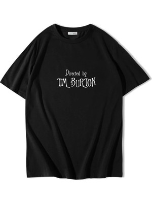 Brz Collection Unisex Oversize Directed By Tim Burton T-Shirt Siyah