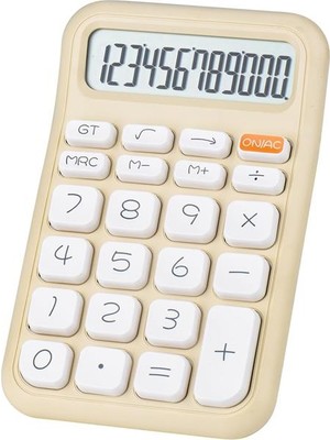Motto Ticaret PM-25408 Krem Renk Beyaz Tuş 12 haneli hesap Makinesi