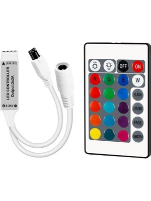 Motto Ticaret PM-4615 5-12-24 Volt 3x2 Amper Mini 24 Tuşlu LED Rgb Kontrol Cihazı