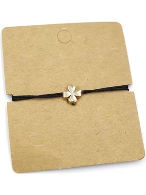 Royaleks 12'li Paket Yonca Ip Bileklik - Siyah Mariposa Secret
