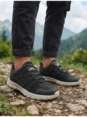 Mcdark Erkek Sararmaz Taban Ithal Süet Sneaker Ayakkabı-Siyah Beyaz
