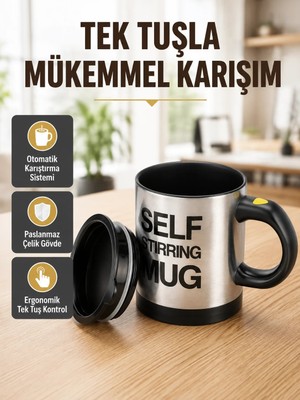 Masa Dostu Akıllı Kendi Kendini Karıştıran Termal Kupa – Paslanmaz Çelik Tdms-07