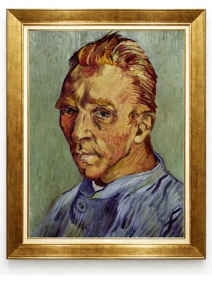 Tablore Vincent Van Gogh Otoportre Altın Çerçeveli Tablo Ikonik Sanat Yağlıboya Görünümlü Duvar Tablosu