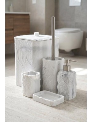 Acar JHN-09342 Laduree Collection 5'li Köşeli Banyo Set Gri