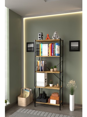 Awox 150 cm Metal Çerçeveli 5 Raflı Modern Dekoratif Kitaplık Çok Amaçlı Ev ve Ofis Raf Sistemi  Bu Başlık; Metal Kitaplık, 5 Raflı Kitaplık, Modern Kitaplık, Dekoratif Kitaplık, Ev/ofis Raf Sistem