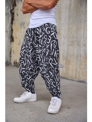 Superblue Erkek Bel Paça Lastikli Desenli Şalvar Pantolon