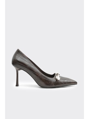 Derinet Tokalı Croco Kadın Stiletto