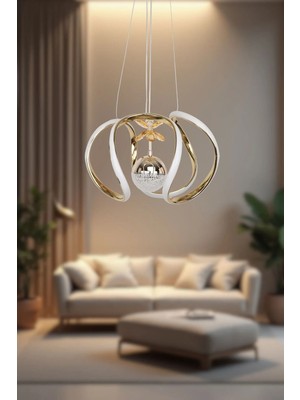 St. Morritz 3 Renk Yanabilen Şeker Camlı Modern Ledli Avize