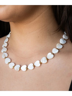 Serenite Collection Coer Sedef Taşı Kalp Kolye