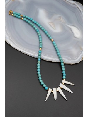 Serenite Collection Sedef ve Turkuaz Taşı Kolye