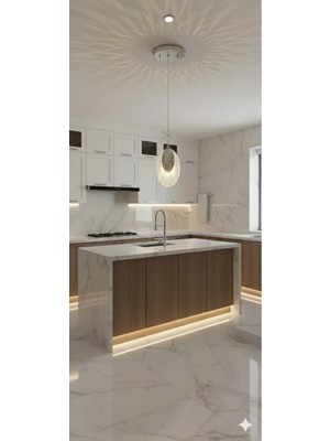 St. Morritz Modern Lüxs Ay Krom Tekli Sarkıt 3 Renk Power Ledli Mutfak Koridor Banyo/tuvalet Ara Hol Avize