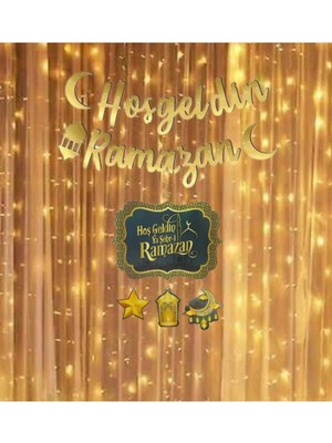 St. Morritz Mini Party Store Hoşgeldin Ramazan Yazılı LED Işıklı Süsleme Seti