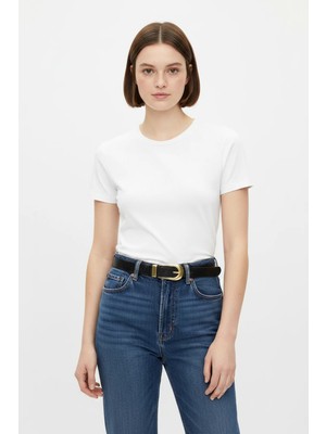 Efnaz Style Kadın Oval Tokalı Kemer Siyah
