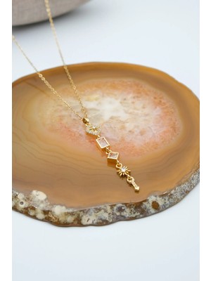 Serenite Collection Signs Gold Renk Zirkon Kolye