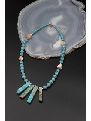 Serenite Collection Sedef ve Turkuaz Taşı Kolye