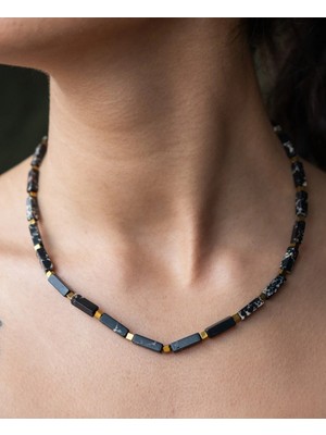 Serenite Collection Varasit ve Hematit Taşı Siyah Kolye