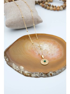 Serenite Collection Pentagram Gold Renk Çelik Kolye