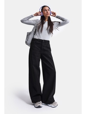It's Basic Kadın Siyah 1W6-1 Baggy Fit Bol Kesim Denim Jean