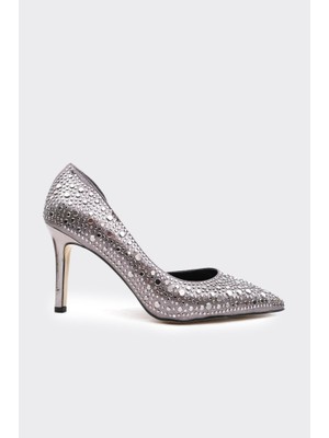 Derinet Taşlı Dekolteli Kadın Stiletto