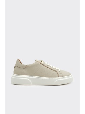 Derinet Hakiki Deri Desenli Kadın Sneaker