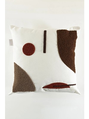 St. Morritz Craft Multi Çok Renkli Soyut Desenli Boncuk Elyaf Iç Dolgulu Kırlent 43 x 43 35304A