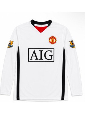 Mmt Spor C. Ronaldo Manchester United 2007 Şampiyonlar Ligi Beyaz Uzun Kollu Yetişkin Forması 7 Numara