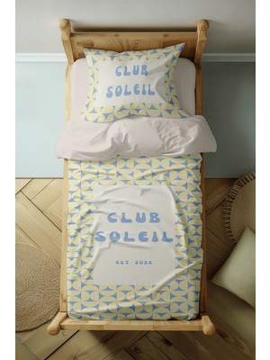 Luvis Store Club Soleil - Geometrik Desenli Tek Kişilik Hibrit Nevresim Takımı - Çarşafsız