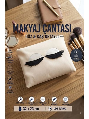 Nisahometeks Makyaj Çantası ( Kadife Kumaş 32 x 23 cm )