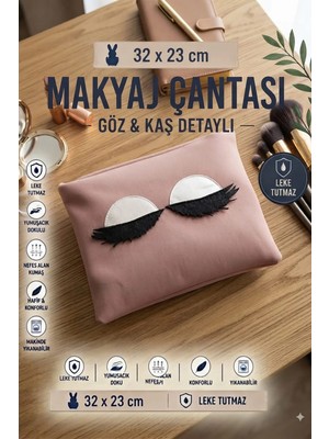 Nisahometeks Makyaj Çantası ( Kadife Kumaş 32 x 23 cm )
