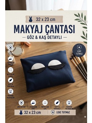 Nisahometeks Makyaj Çantası ( Kadife Kumaş 32 x 23 cm )